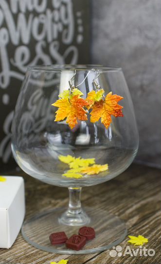 Серьги Лист Кленовый