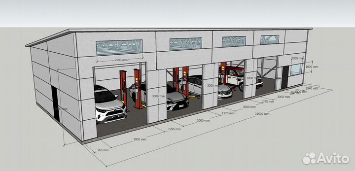Визуализация чертеж смета расчет гаража помещения