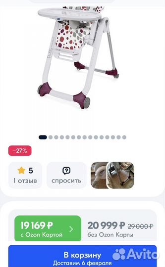 Стульчик доя кормления Chicco Polly 5 в 1