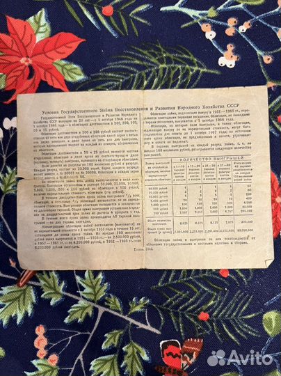 Облигация на сумму пятьдесят рублей 1946