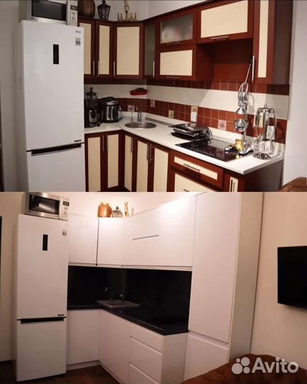 Замена фасадов, столешницы, фартука