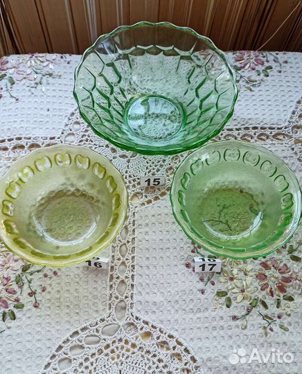 Посуда из цветного стекла СССР
