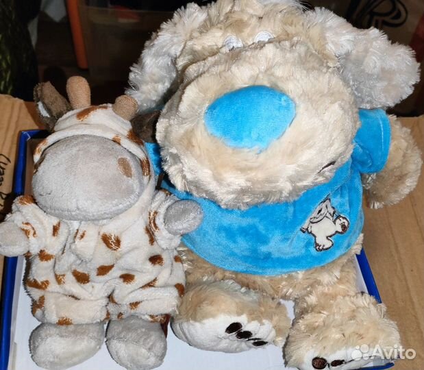 Мягкие игрушки бегемот и собака Dizzy Dog