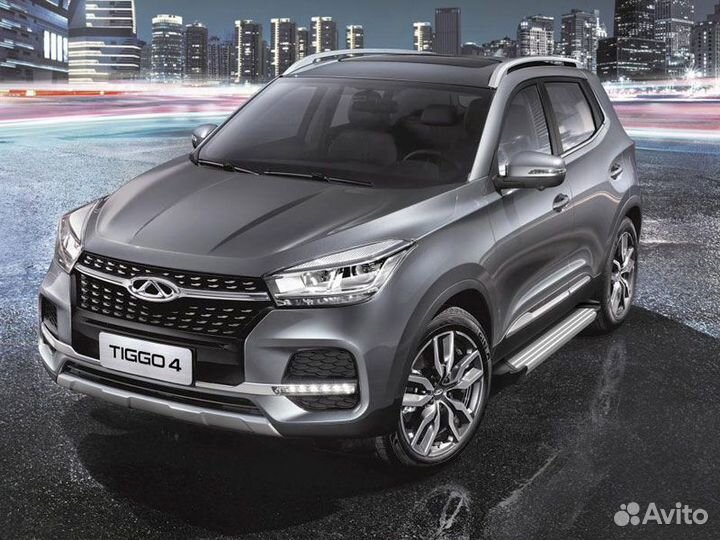 Подножки боковые пороги Chery Tiggo 4 Pro, 2020+ R