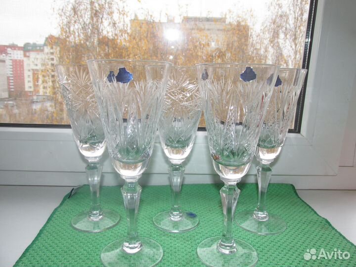 Фужеры хрустальные наборами времен СССР