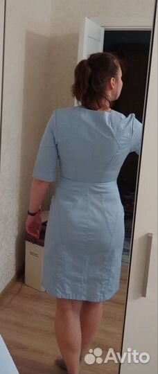 Халат медицинский голубой на молнии