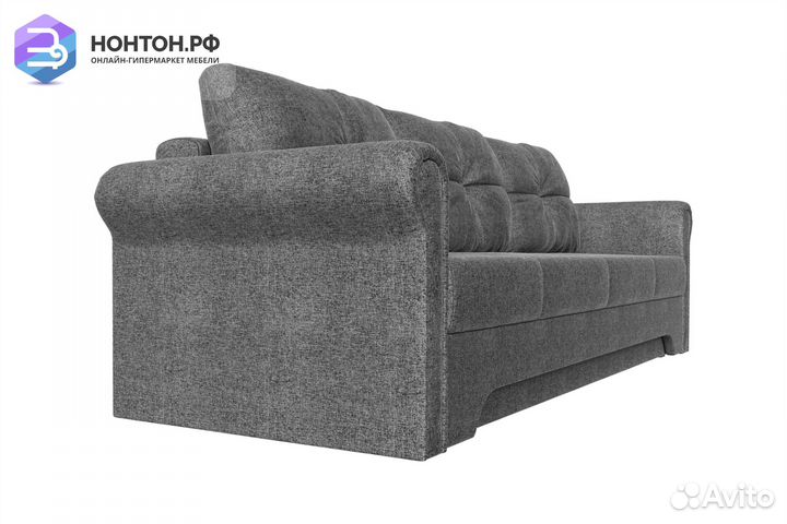 Диван еврокнижка Европа рогожка серая