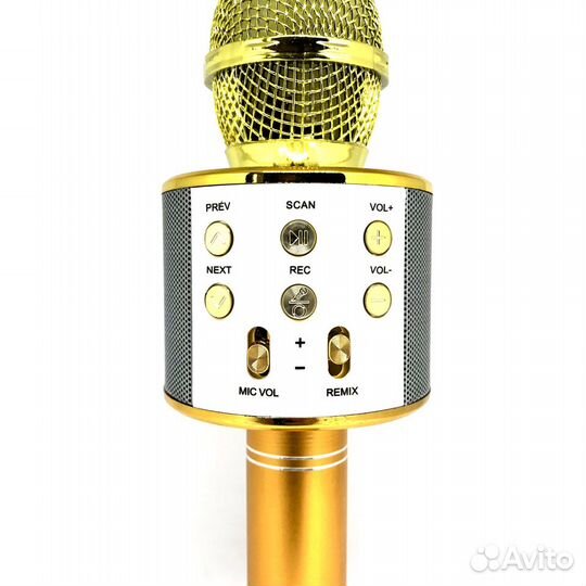 Караоке-микрофон-колонка Wster золотистый