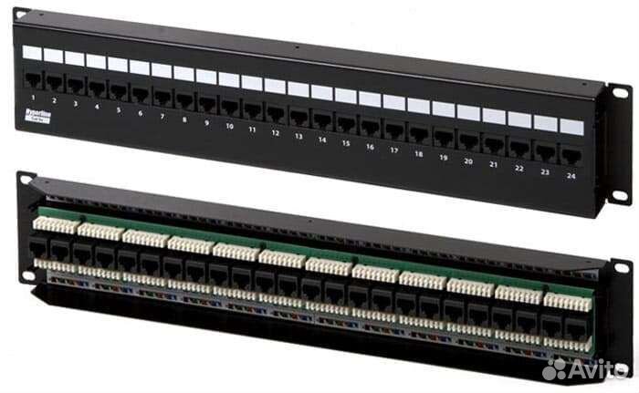 Патч-панель Hyperline PPW-24-8P8C-C5e-FR