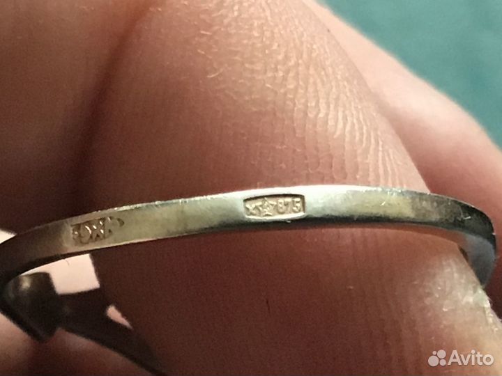 Серебряное кольцо 875 пробы 1973 г