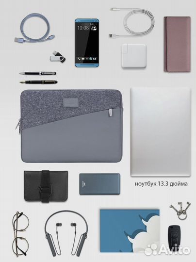 Новый оригинальный чехол rivacase grey 13.3