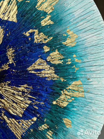 Абстрактная картина на холсте акрилом и паталью