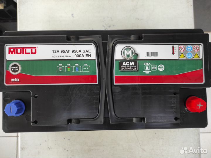 Аккумулятор 95Ач AGM Mutlu 900A start-stop EK950