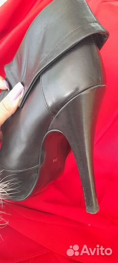 Ботильоны кожаные,38