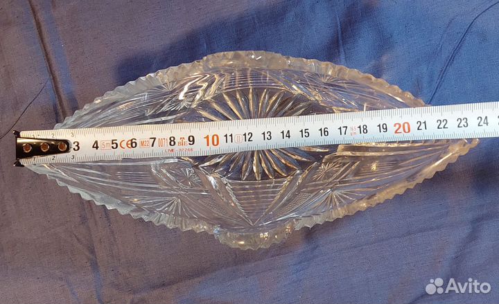 Хрустальная ваза ладья СССР
