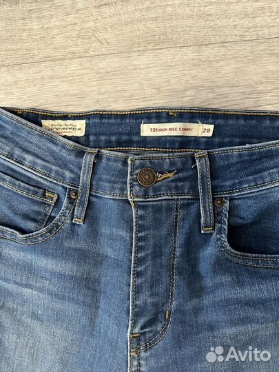 Джинсы levis 721 high rise skinny синие оригинал