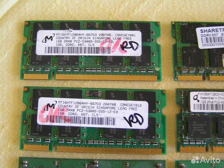 Оперативная память sodimm DDR2, DDR1 + PCI-E WiFi