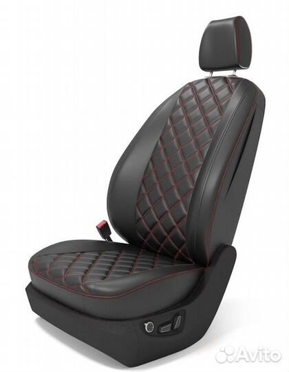 Авточехлы из экокожи 3D Ромб - LADA Priora