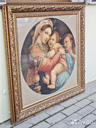 Картина Мадонна с младенцем. Рафаэль. Литография