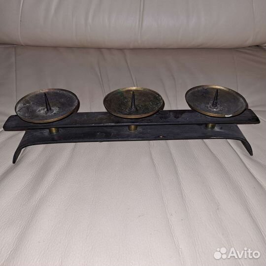 Антиквариат. Подсвечник в стиле эклектики. Бронза