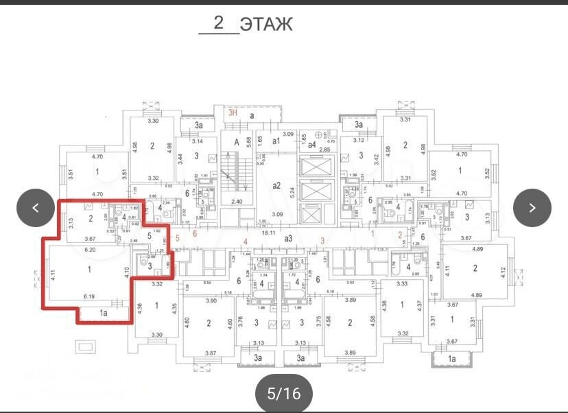 1-к. квартира, 48 м², 2/25 эт.