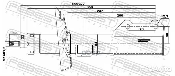 Амортизатор передн левый chevrolet cruze 186606