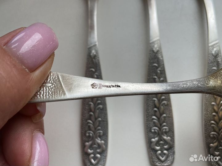 Чайные ложки мельхиор с позолотой СССР