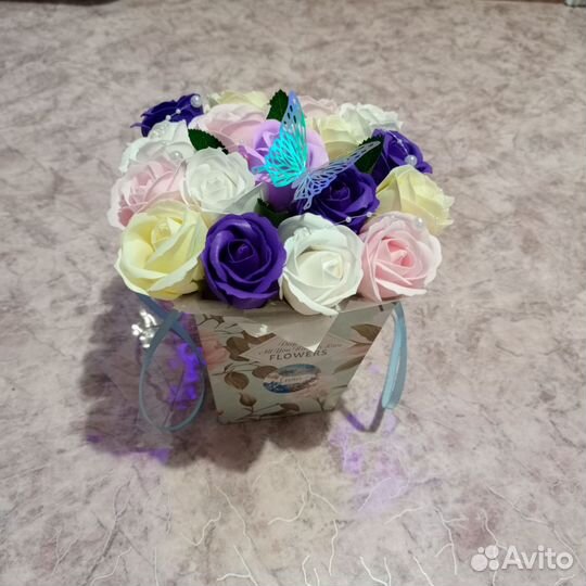 Букеты из мыльных роз ручной работы