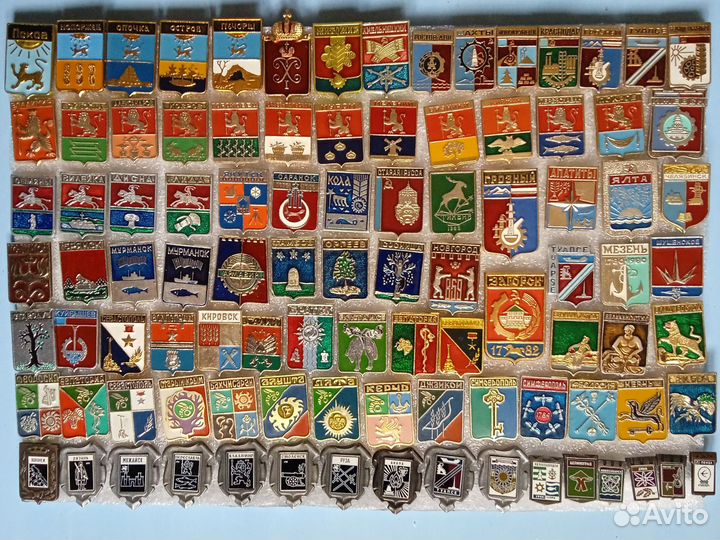 Значки с гербами городов
