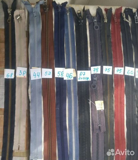 Замки молнии металлические и разъемные