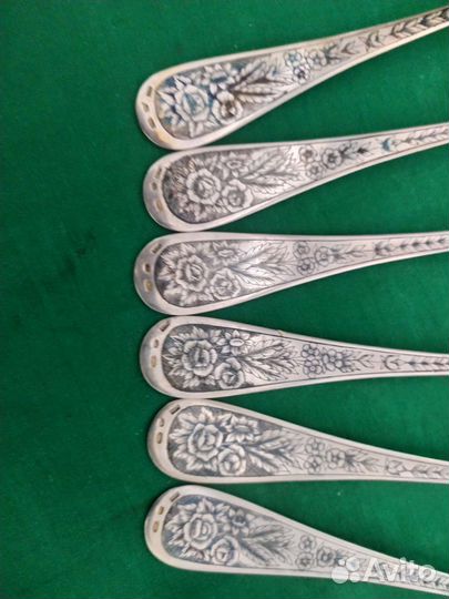 Ложки Столовые Серебро Позолота Чернь