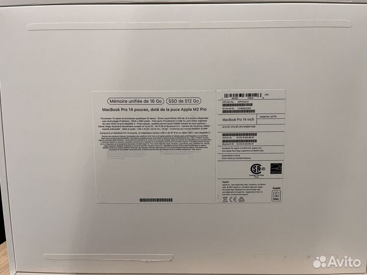 Коробка Apple macbook pro 14 m2pro