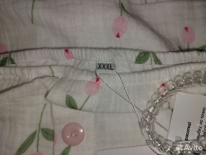 Ночная сорочка хлопок муслин на бретельках