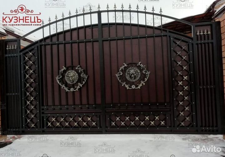 Ворота распашные кованные