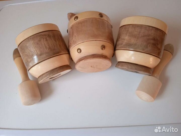 Посуда из дерева, ступки, солонки, кружка