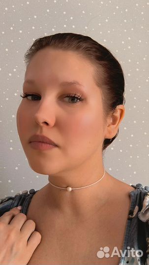 Чокер колье с натуральным жемчугом соло