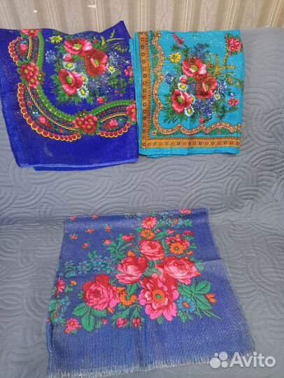 Платки женские 2 шт. СССР хлопок с люрексом новые