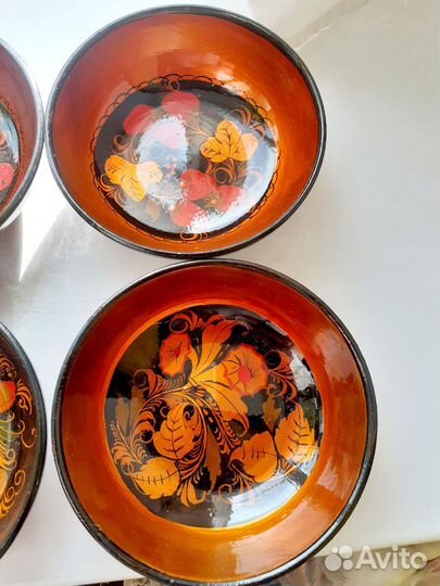 Миски деревянные роспись Кжель
