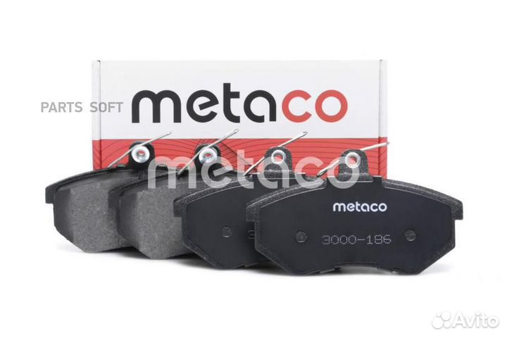 Metaco 3000-186 Колодки тормозные передние к-кт