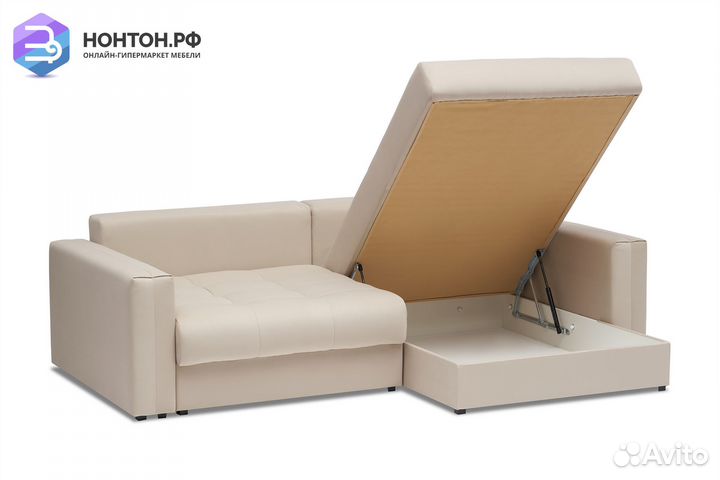 Диван угловой тик-так Монарх бежевый