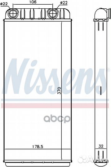 NS73648 радиатор отопителя 370x179x32 RVI T-Se