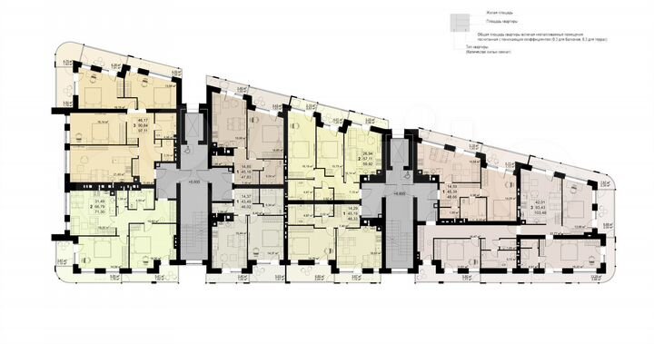 3-к. квартира, 97,3 м², 5/6 эт.
