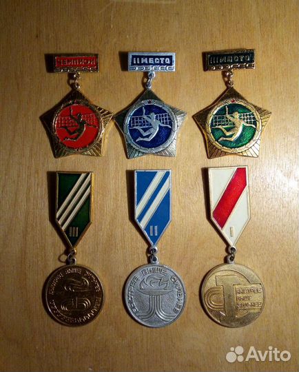 Значки 6 штук Спортивные