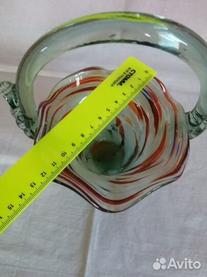 Ваза конфетница цветное стекло СССР