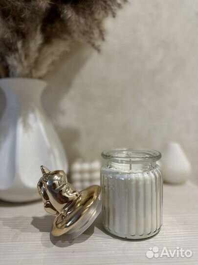 Свеча из соевого воска лаванла