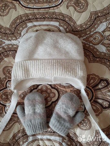 Комплект шапка, варежки