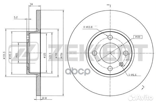 Диск торм. перед. seat toledo i 95, vw golf ii