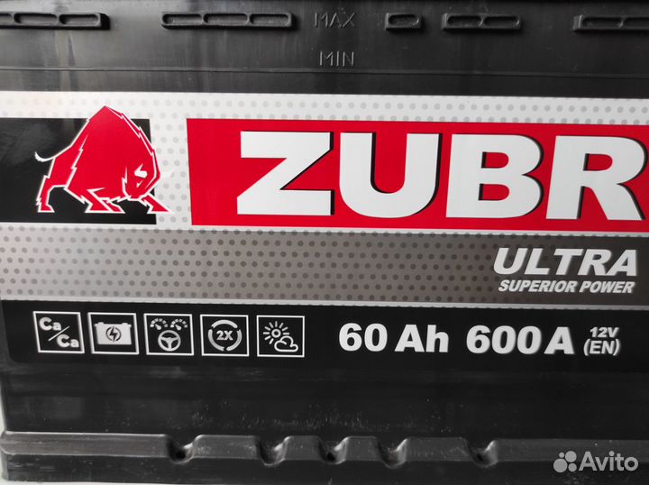 Аккумулятор 60Ач 600А Zubr (Exide) Ultra прямой
