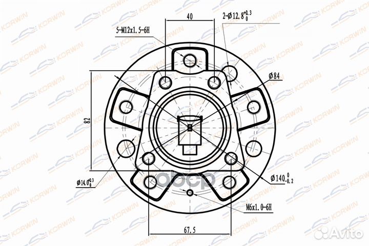 Ступица колеса korwin задняя ABS opel astra H 04