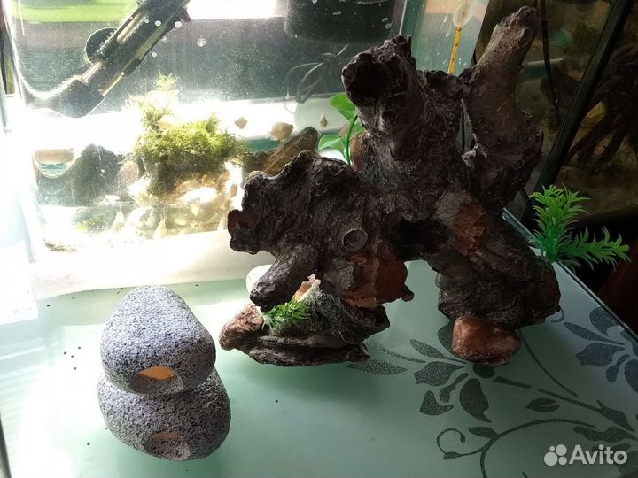 Компрессор, Гроты, растения, ножницы, фон самоклею